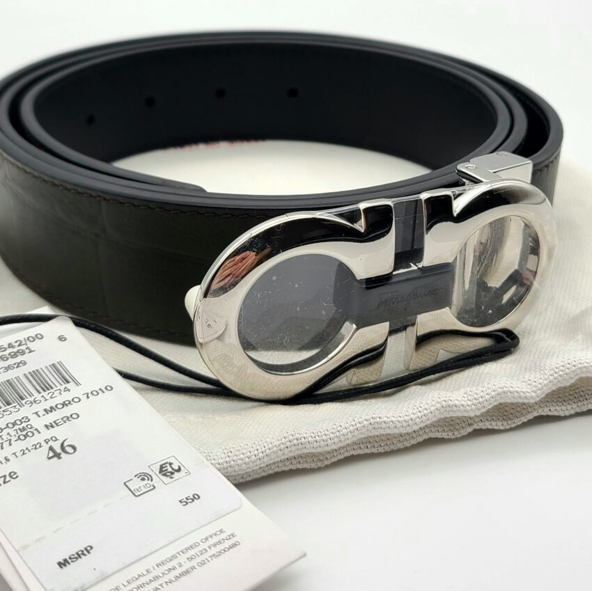 Ferragamo Men's Reversible Adjustable Leather Gancini Belt