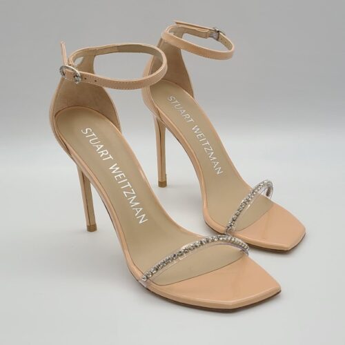 Stuart Weitzman Nudistcurve Embellished Ankle-Strap Sandals