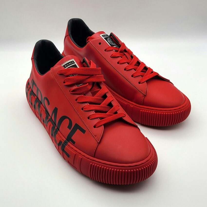 $775 Versace Greca Logo Low Top Sneaker-Men