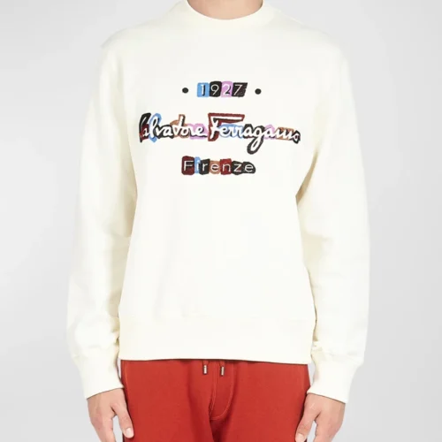 Ferragamo Men's 1927 Multicolor Logo Sweatshirt