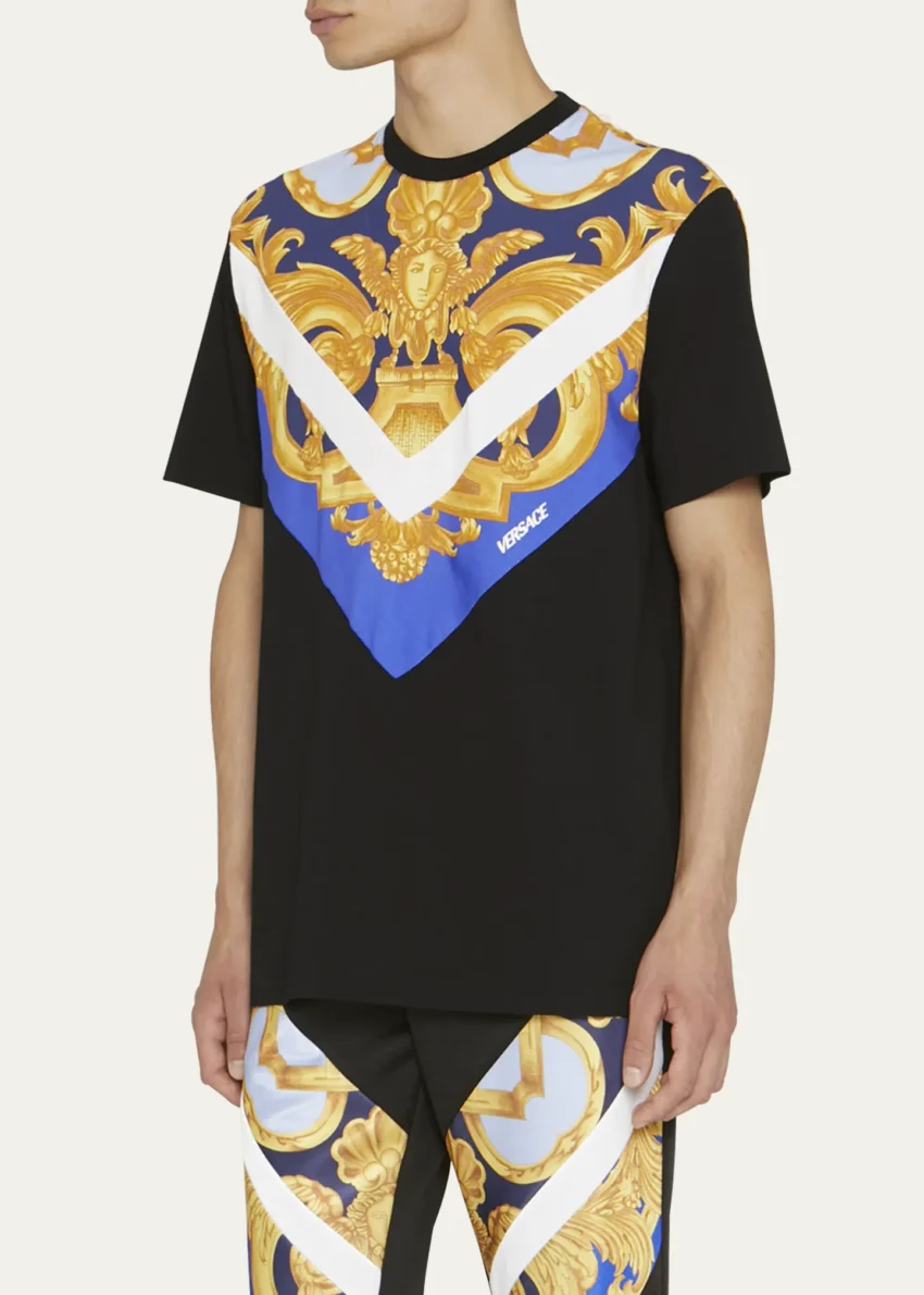 $950 Versace Men's Barocco 660 Crew T-Shirt