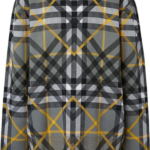 $960 Burberry Thornley Plaid Sweater Storm Grey