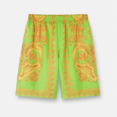 $797 Versace Men's Barocco 660 Silk Shorts