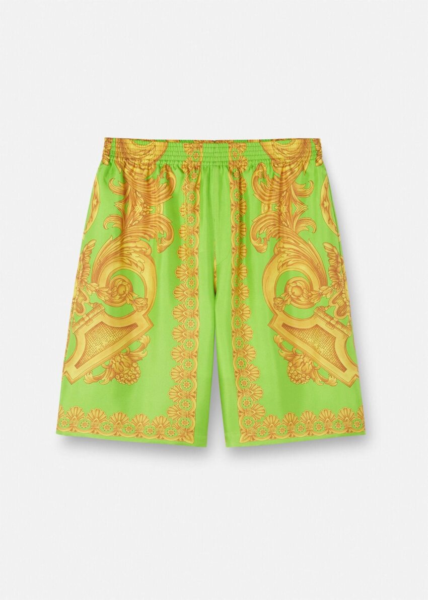 $797 Versace Men's Barocco 660 Silk Shorts