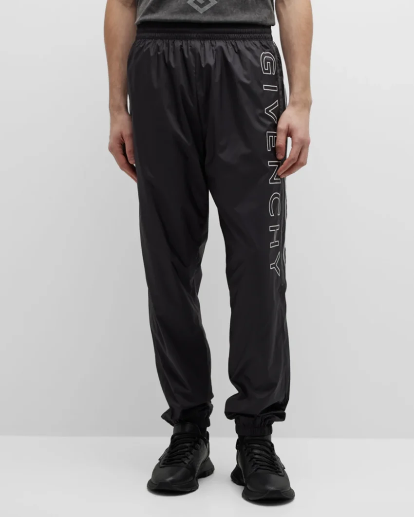 Givenchy Track-Tapered Logo-Print Shell Track Pants